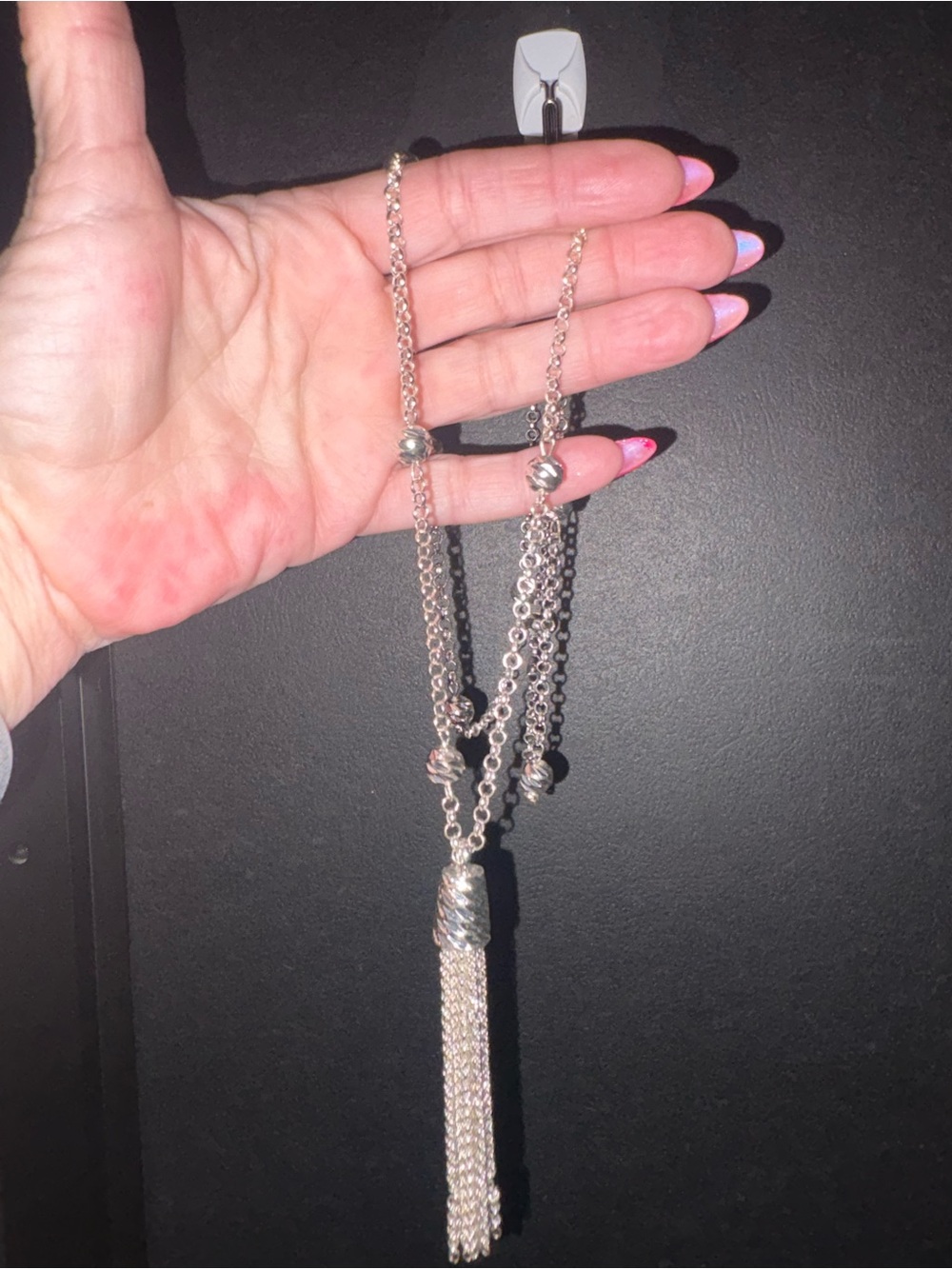 Silver Tassel Long Necklace - Women Jewelry